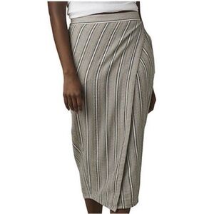 Prana hemp striped midi skirt